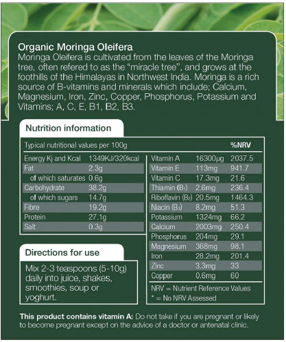Organic Moringa Natures Aid 150 gr 2
