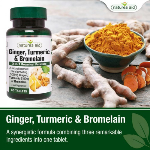 Ginger, Turmeric & Bromelain Natures Aid 2