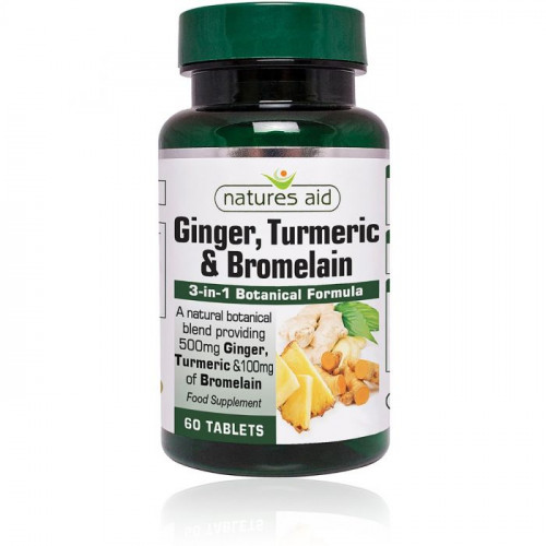 Ginger, Turmeric & Bromelain Natures Aid 1