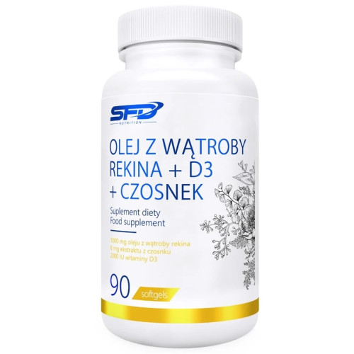 SFD Nutrition Масло от черен дроб на акула + Витамин D3 + Чесън 90капс. 1