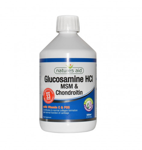 Течен глюкозамин, хондроитин и МСМ 500мл Natures Aid 1